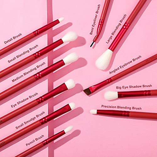 Brocha de maquillaje 11 piezas, juego de brochas para sombras de ojos esencial, brocha para sombras vegana con brocha… - Imagen 3