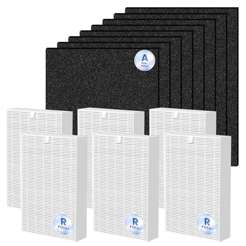 Image of HPA100 Replacement Filter Compatible with Honeywell HPA100 /200 Air Purifier | 3 HEPA Filters and 4 Carbon Pre-Filters, True HEPA High-Efficiency Activated Carbon Filter for PET Home Large Room