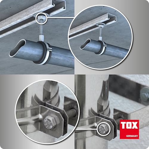 TOX Set (100-tlg.) mit Sechskantschrauben in 3 Größen, Sechskantmutter M5 und Unterlegscheibe 5,3 mm, galvanisch verzinkt, Schrauben, Muttern und U-Scheibe als Set, Papierverpackung, 09990913