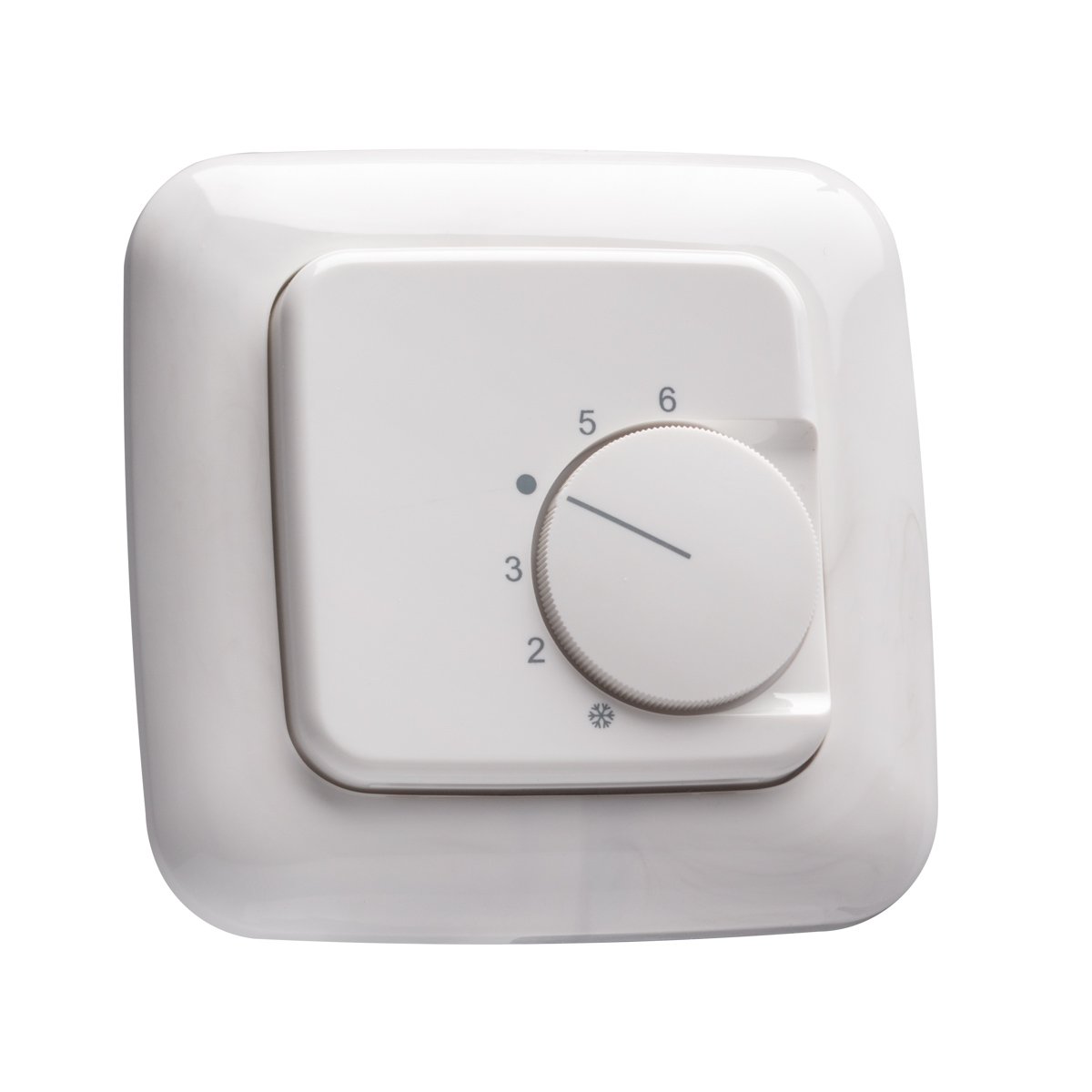 Halmburger Raumthermostat RTR-76rg + Busch Jäger Reflex SI 1-Fach Rahmen 2511-214, alpinweiß & Abdeckung Kontaktausführung Öffner für Fußbodenheizung Stellantriebe 230V stromlos geschlossen (NC)