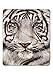 American Heritage Collection, "White Face Tiger" Micro Raschel Throw Blanket by The Hautman Brothers, 50" x 60", Multi Color