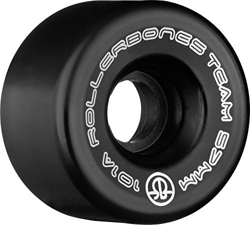 RollerBones Team Logo 101A Recreational Roller Skate Wheels (Set of 8), Black, 57mm