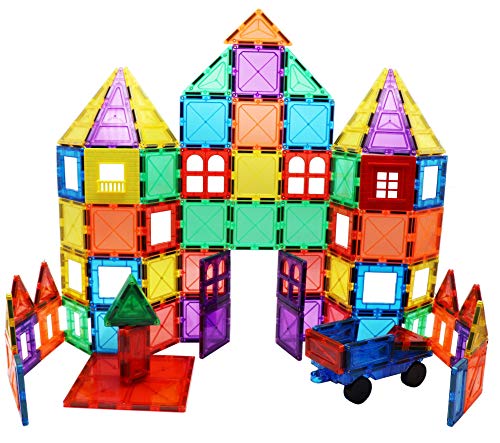 Skymags Magnetic Blocks Building Tiles 100 Peice Set 3D Clear Color with Strong