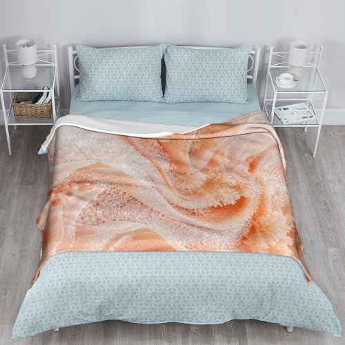 Couverture en molleton vagues plaid lit canapé texture corail 127x152 - 6