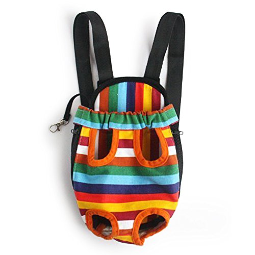 Mallofusa Xl Extra Large Size Colorful Stripe Pattern Dog Pet Carrier Legs Out Front Bag Dog Backpack For Cat #TOP28