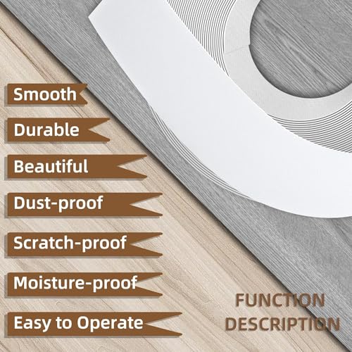 Image of GSCIT Club White Flexible Edging Trim, 13 /16 inch x 100ft Melamine Edge Banding with Hot Melt Adhesive Pre-glued for Plywood Cabinet Furniture