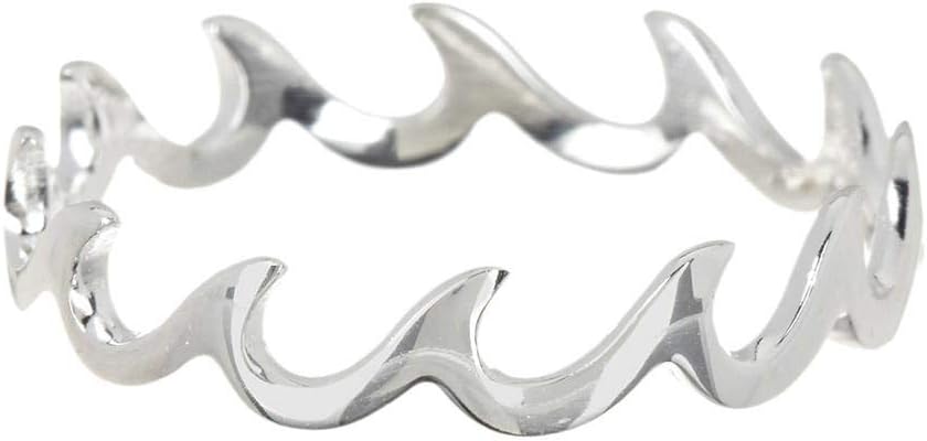Pura Vida Wave Band Ring - .925 Sterling Silver, Plating Accessories