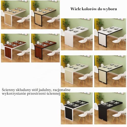 Wielofunkcyjny stół ścienny, drewniany, składany stół kuchenny, montowany na ścianie, stół barowy, składany, na ścianę, biurko, stolik ścienny, biurko pod komputer, oszczędność miejsca, 10 kolorów