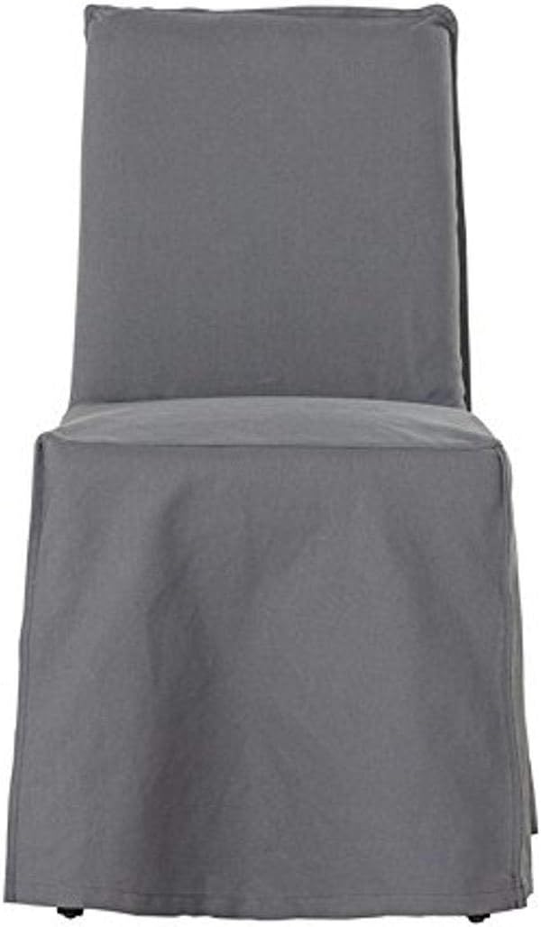 Flamant Michou Slipcover Dining Side Chair, Blue Linen Cotton