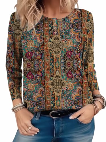 Zeagoo Long Sleeve Shirts for Women Henley T Shirts Loose Fit Tunics Dressy Casual Work Blouses Fall Fashion Tops