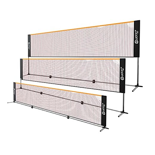 Zicon Portable Tennis Net,Stainless Steel Poles Badminton Net Set Adjustable Height Nylon Net with Carry Bag, for Kids Volleyball, Pickleball,Soccer, Indoor, Outdoor Court, Backyard, Beach, Driveway