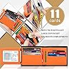 TEEHON® Wallets Slim Genuine Leather RFID Blocking Wallet with 11 Card Holder, 2 banknote compartments, Coin Pocket, Minimalist Wallets for Men UK with Gift Box - Black and Orange #3