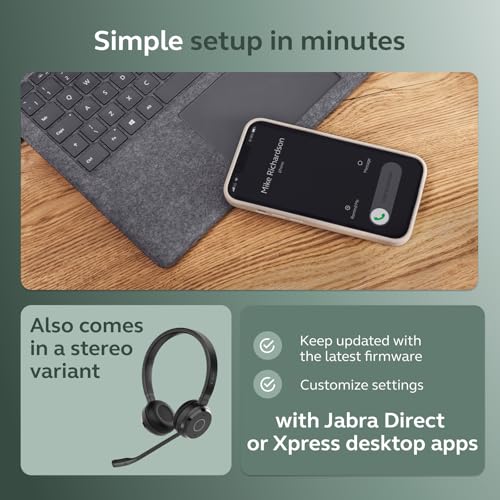Jabra Evolve 65 TE (Third Edition) Wireless Teams Headset with Mic, Black - image 8