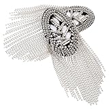 COOPHYA Spalline Nappe in Strass Argento per Abiti, Set 1 Paio Clip di Sicurezza, Accessori Eleganti per Giacche e Blazer Unisex, Decorazioni Moda per Eventi Formali