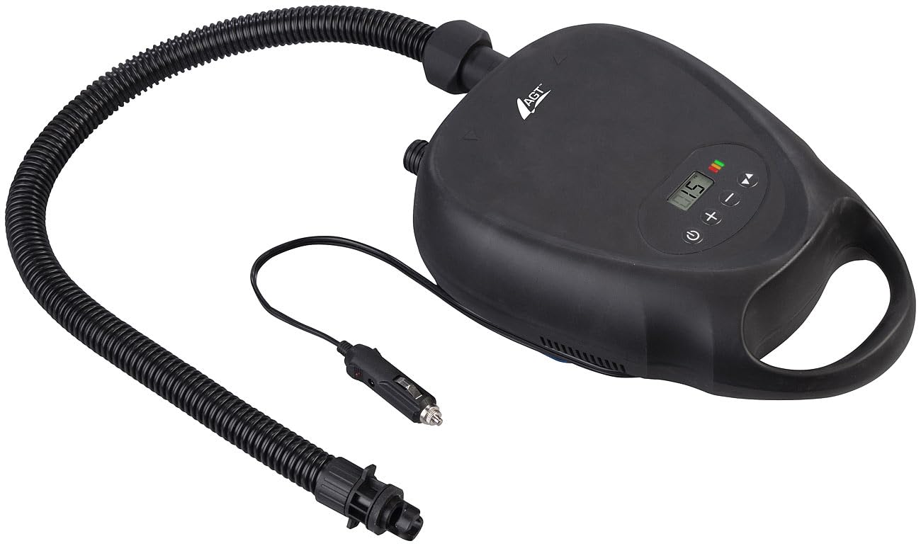 AGT Akkupumpe für SUP: Akku-Luftpumpe für SUP-Boards, 70 l/Min., 12 V, 1,38 bar/20 psi (Pumpe elektrisch, Luft-Pumpe, Board)