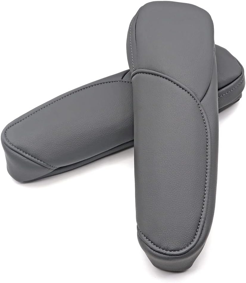 SecosAutoparts Front Seat Armrest Replacement Leather Cover Dark Gray Compatible with Honda CR-V CRV 2007 2008 2009