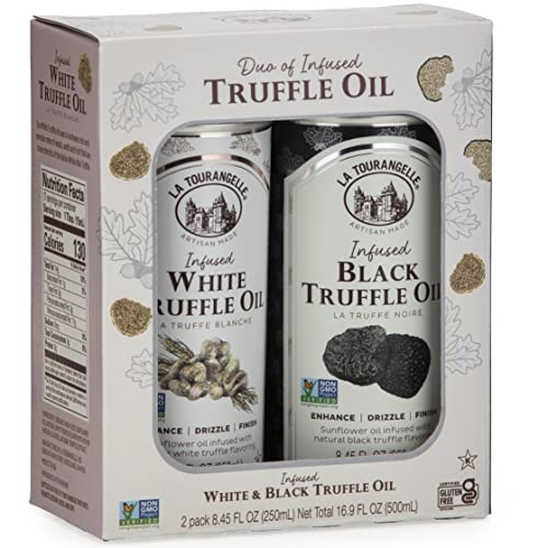 La Tourangelle White Truffle Oil & Black Truffle Oil Set, Gift Box, 8.45 Fl Oz Each (Set Of 2) #TOP4