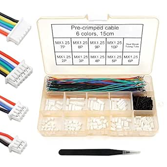 elechawk 1.25mm Pitch Connectors and Pre-Crimped Cables Compatible with JST Molex PicoBlade 1.25mm for Pixhawk Silicone 15cm Wire