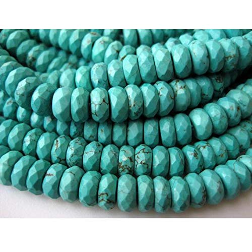 Perles rondelles turquoise facettées 8mm Chinese Turquoise pour loisirs créatifs