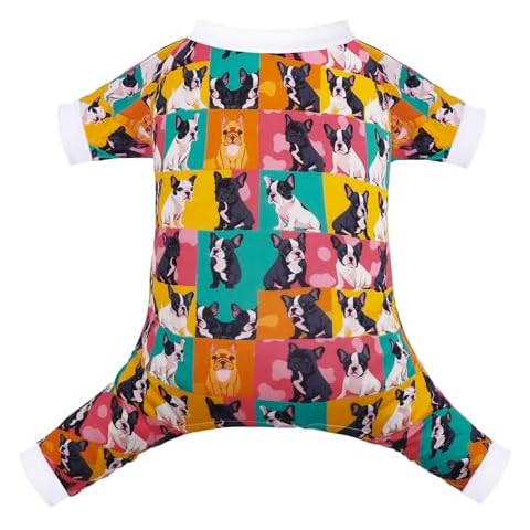 CuteBone Small Dog Pajamas Shirt Stretchy Summer Puppy Pjs Soft Cat Onesies Pet Clothes for Daily Wear DA25S Cover