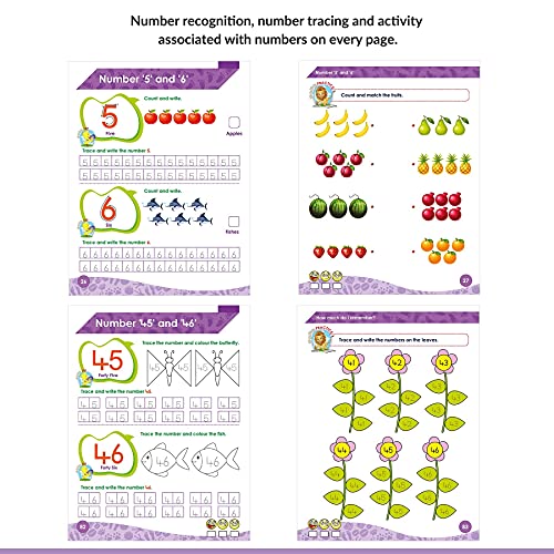 Image of Woodsnipe Tiny Steps - Maths Number Writing Book B | Age 3 to 5 Years | 1 to 50 Number For Homeschooling | Tracing and Writing Practice | Fun Filled Activity for Nursery Kids
