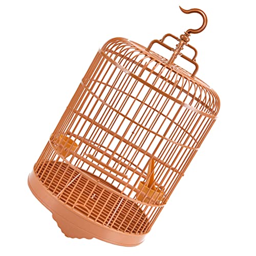 1 Set Round Bird Cage Plastic Parrot Parakeet Budgie Lovebird Cockatiel Cage Pet #TOP7