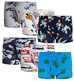 Boboking Little Boys Boxer Briefs Dinosaur Truck Shark Toddler Underwear Multicolor 5/6yrs