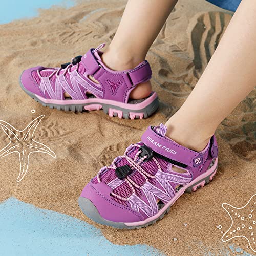 Dream Pairs ZZ-7-C9-181108K-PURP_LT.PURP-SZ-3 Unisex-Child 181108K Closed-Toe Outdoor Summer Sandal Purple/Light Purple thumb #4