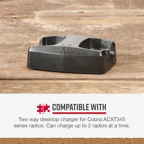 Image of Cobra ACXT 300 Dock Charging Station for 2 Walkie Talkies | With UBS Charging Cable - Dual Desktop Portable Charger, Compatible With ACXT345 and ACXT390 Models