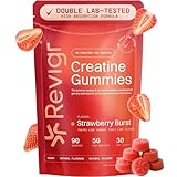 Revigr, Max 5000mg Lab Tested with COA, 90 Creatine Monohydrate Gummies, Vegan & Sugar-Free, Premium Pre-Workout, Gym Supplement (1 Month Supply) (Stawberry Burst)