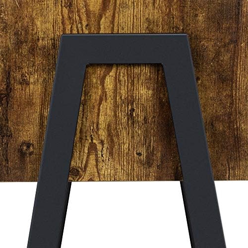 Yaheetech Bedside Table Set of 2 Industrial Nightstand Stackable End Table with Open Front Storage Compartment Retro Rustic Chic Wood Look 2Pcs Accent Furniture with Metal Legs Rustic Brown