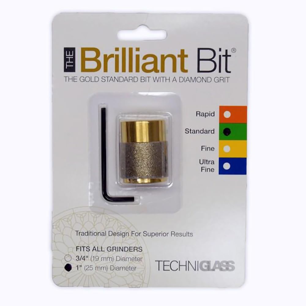 1" Standard Techniglass Brilliant Diamond Bonded Grinder Bit 100/120 Grit