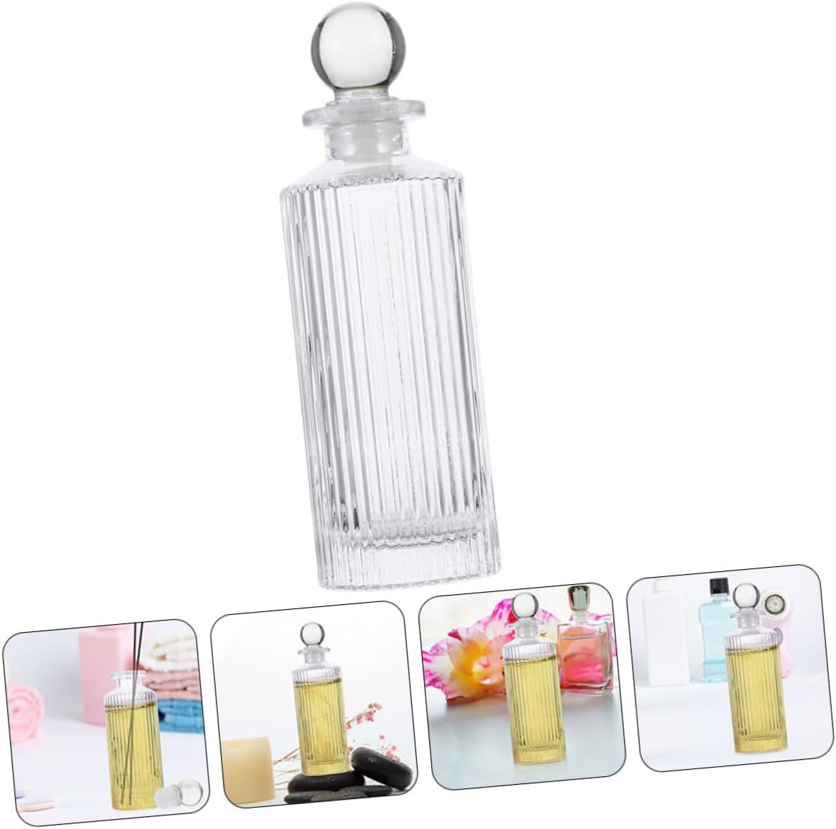 Unomor Aromatherapy Bottle Essential Oil Diffuser Jar Diffuser Bottle Perfume Home Air Freshener Glass
