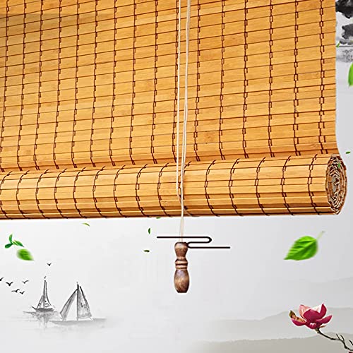 AINUO Natural Bamboo Roller Blind, filtro della luce tende romane, tende a rulli, tende a rulli, tende a rullo in bambù, resistenti ai raggi UV, per ufficio e soggiorno