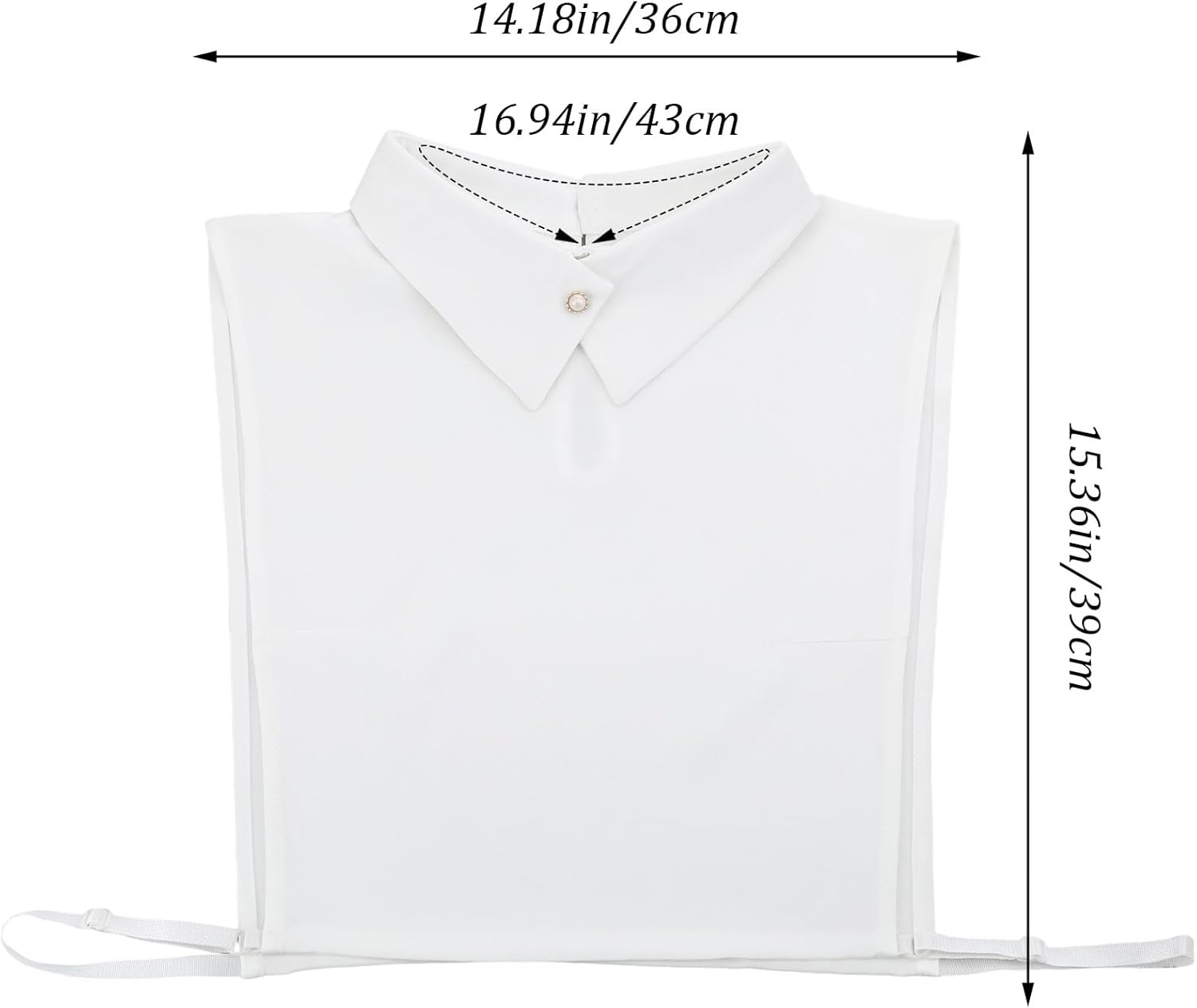 Women's Detachable Dickey Collar, Classic Faux Half Shirt Insert Blouse Collar White Collars for Girls Ladies Cotton - Image 2