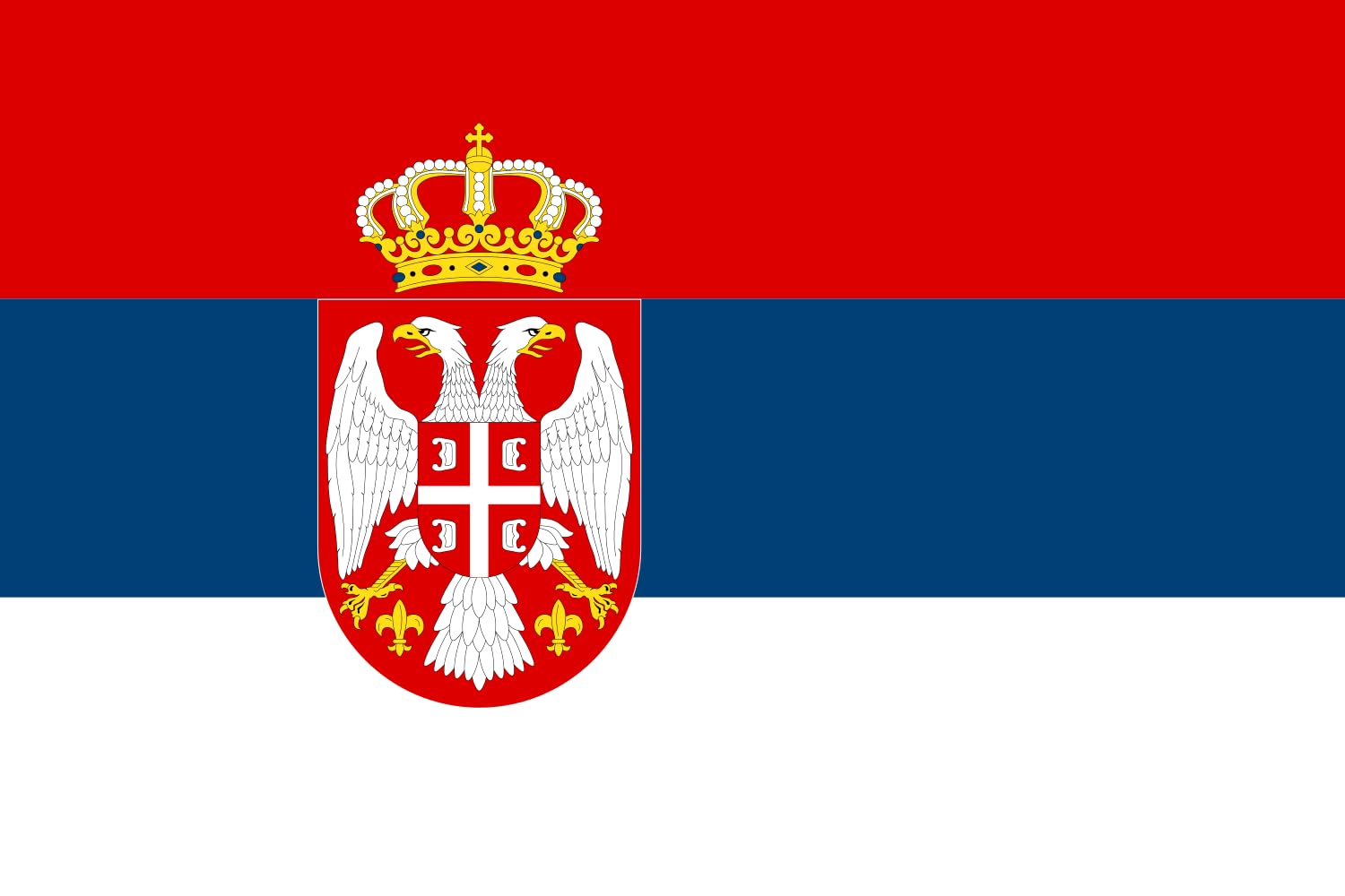 Drapeau XL Serbie de prestige modèle R-41 pour salle de conférence