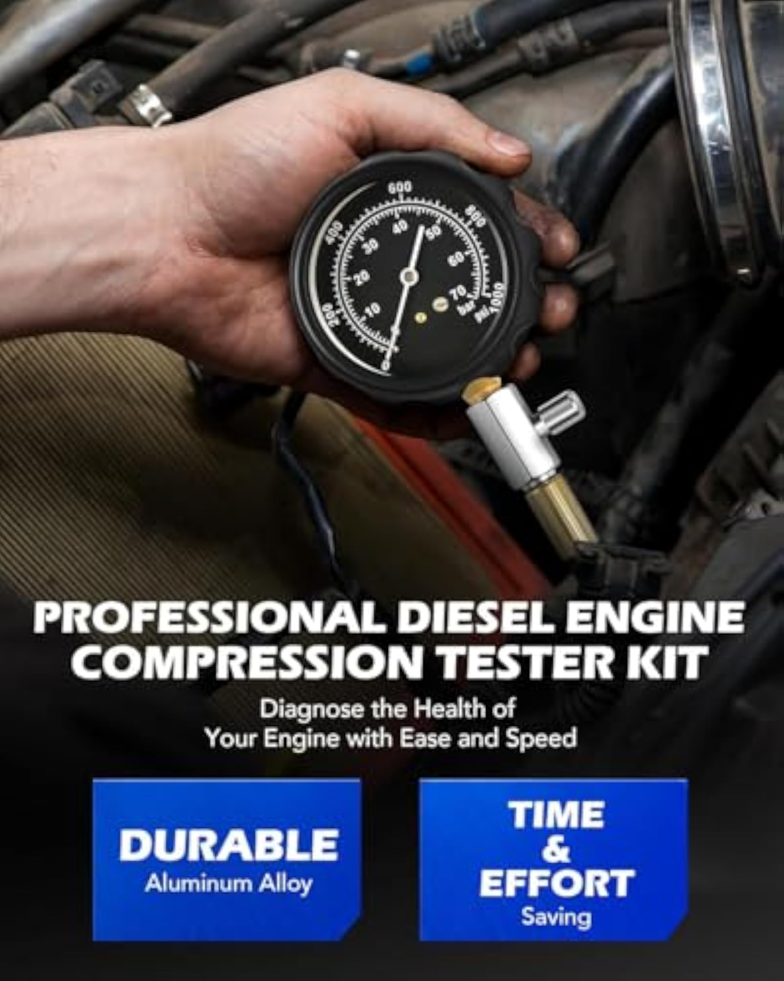 Diesel Engine Compression Tester Kit, 18pc