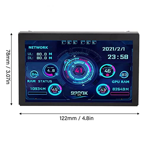 Image of 5 Inch USB Mini Screen , Computer Temperature Monitor Display, PC CPU GPU Data Monitor, 360 Degree Rotation, Computer Case Secondary Screen