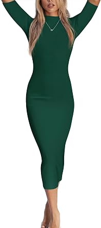 LACOZY Womens Summer Short Sleeve Dress Wedding Party Fitted Bodycon Pencil Dresses Basic Formal Cocktail Dresses Long Dress