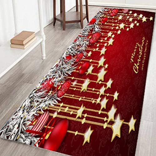 ESHOO Christmas Rugs Mats for Living Room, Dining Room, Bedroom, Hallway, Kitchen, Children's Room, Non-Slip, 4 Sizes
