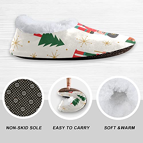 QUGRL Cute Nutcracker Fuzzy Slipper Socks with Grippers for Women Men Christmas Trees House Slippers Soft Non-Slip Sole Sleeper Slippers Home Spa Hotel2