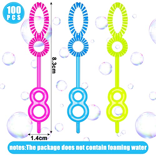 Wettarn 100 Pcs Multihole Bubble Wand Colorful Bubble Maker Bubble Sticks Bubble Wand Set Bulk For Summer Activities Kids Toddlers Water Games Fun Bath Birthday Party Favors, 3 Colors #TOP1