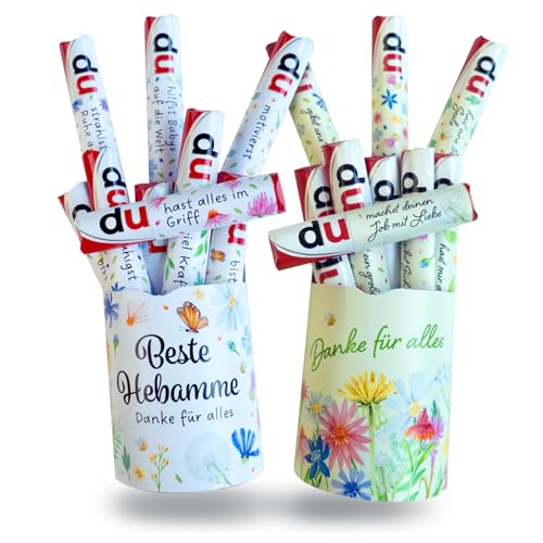 younikat Beste Hebamme Geschenk 2x - passend für Duplo Schokolade Packungen - selbstklebend I kleines Dankeschön Abschied I you0213