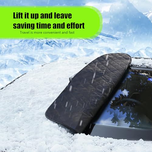 Image of Windshield Snow Cover, Front Windshield Cover for Ice and Snow, Wear-resistant Snow Frost Protection Auto Cover with Independent Earmuffs, Four Seasons Universal Protection Cover, Universal for Cars