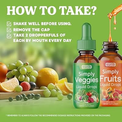 تعهد Simply Nature's - مكملات الفواكه والخضروات - قطرات سائلة - مصنوعة من الأطعمة الفائقة الكاملة والفيتامينات والمعادن المعبأة - خالية من الصويا - مصنوعة في الولايات المتحدة الأمريكية
