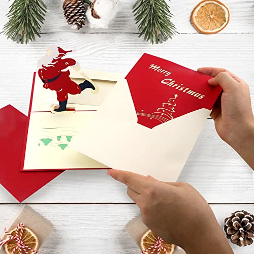 Tarjetas de Navidad 3D caladas con sobres para felicitación 5