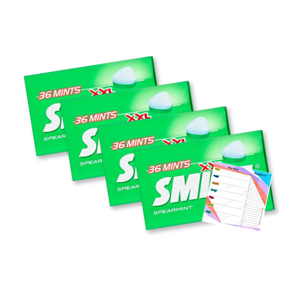 Smint Spearmint Breath Mints 100g, Long-Lasting Freshness, Sugar-Free, 36 Mints per Pack, Convenient 4-Pack of 25g Bundle for On-the-Go Fresh Breath