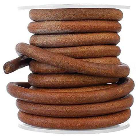 CleverDelights 6mm Brown Leather Cord Cover