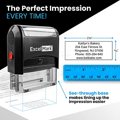 Excelmark Large Return Address Stamp - Up To 5 Lines - Custom Self Inking Rubber Stamp - Customize Online With Many Font Choices - Large Size #TOP1