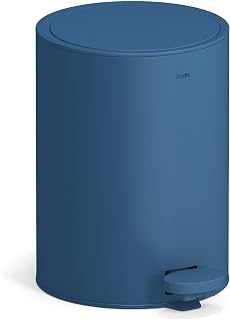 3 Liter Treteimer Edelstahl matt Softclose Klappdeckel leise schließend Inneneimer Mülleimer Abfalleimer Badeimer blau